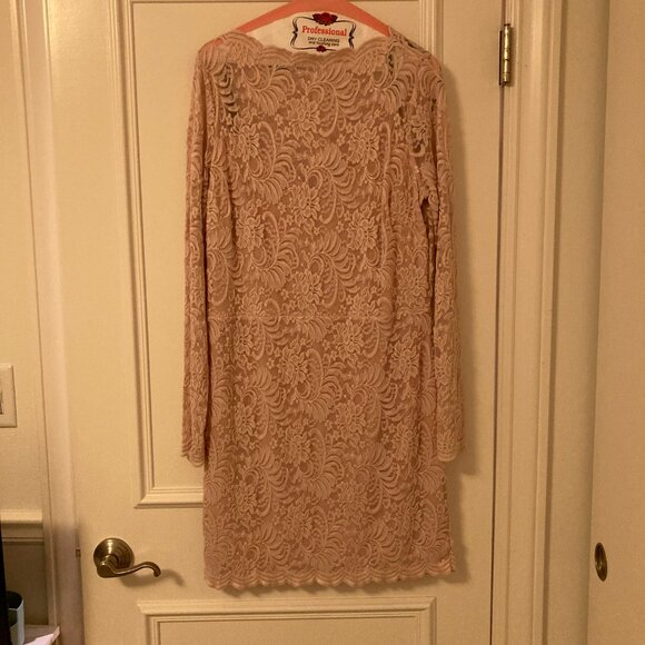 Bebe blush lace long sleeve dress XL - Picture 6 of 16